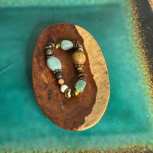 Turquoise and‎ Brown Beaded Necklace